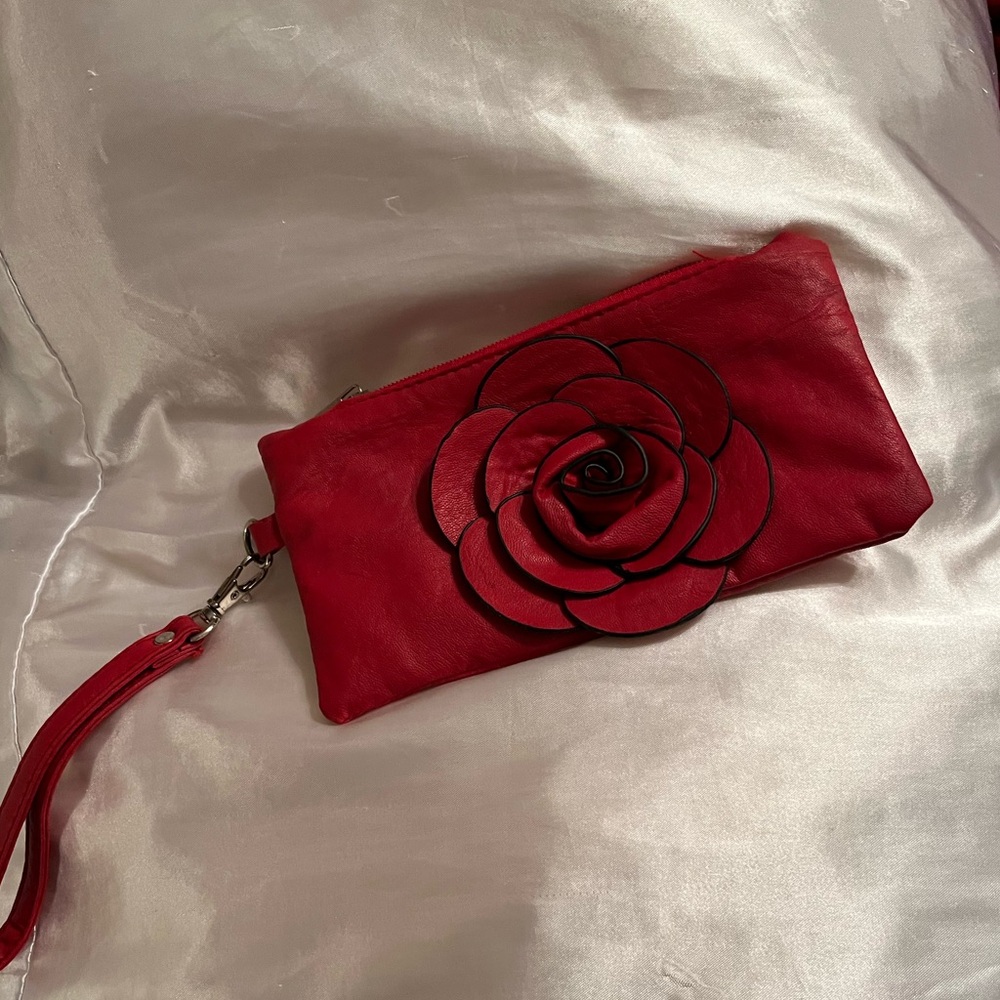 Elegant Red Rose Clutch